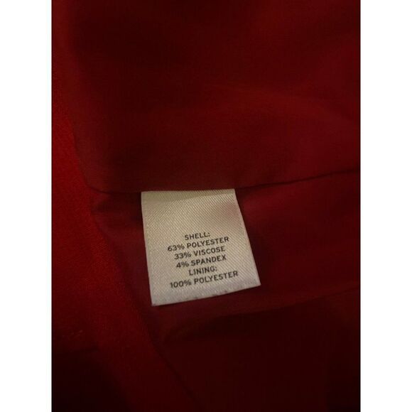 Halogen, women's red knee length pencil skirt with back zipper closure, size 0 - Picture 5 of 7
